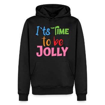 jolly's time - Sweat à capuche Premium bio Homme - noir - Devant - Nico (187cm)