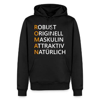 Roman Name Geschenk - Männer Premium Bio Hoodie - Schwarz - Vorne - Nico (187cm)