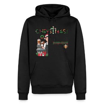Christmas Greetings Gift For Coffee Lovers - Men’s Premium Organic Hoodie - black - Front - Nico (187cm)