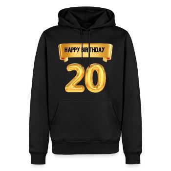 Happy Birthday zum 20. Geburtstag - Männer Premium Bio Hoodie - Schwarz - Vorne - Nico (187cm)