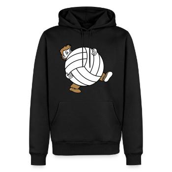 énorme volley-ball sport club ball ball wear s - Sweat à capuche Premium bio Homme - noir - Devant - Nico (187cm)