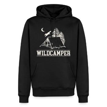 Wildcamper Zelt im Wald Freizeit Shirt - Männer Premium Bio Hoodie - Schwarz - Vorne - Nico (187cm)