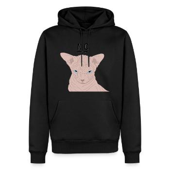 Grumpy sphynx - nein - Männer Premium Bio Hoodie - Schwarz - Vorne - Nico (187cm)