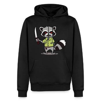 Halloween Zombie Raccoon Gift - Men’s Premium Organic Hoodie - black - Front - Nico (187cm)