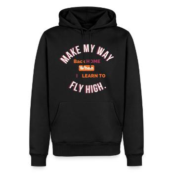 Rock motivational phrase - Men’s Premium Organic Hoodie - black - Front - Nico (187cm)