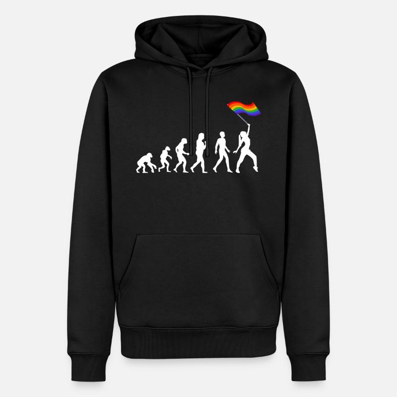Evolution pride - Sweat à capuche Premium bio Homme - noir