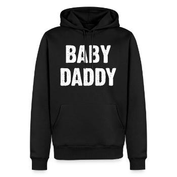 Bébé papa - Sweat à capuche Premium bio Homme - noir - Devant - Nico (187cm)