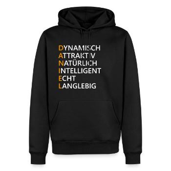 Daniel Name Geschenk - Männer Premium Bio Hoodie - Schwarz - Vorne - Nico (187cm)