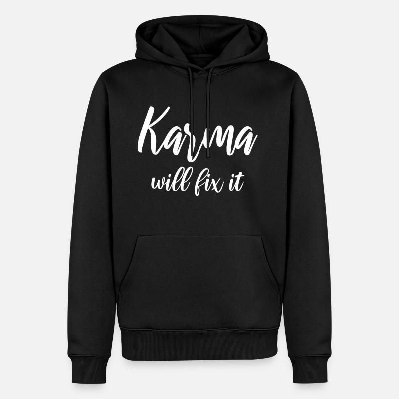 Karma will fix it - Männer Premium Bio Hoodie - Schwarz