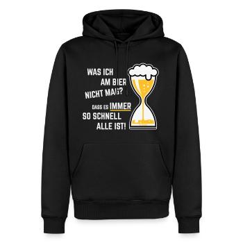 Was Ich Am Bier Nicht Mag? (Sanduhr Bieruhr / 3C) - Männer Premium Bio Hoodie - Schwarz - Vorne - Nico (187cm)