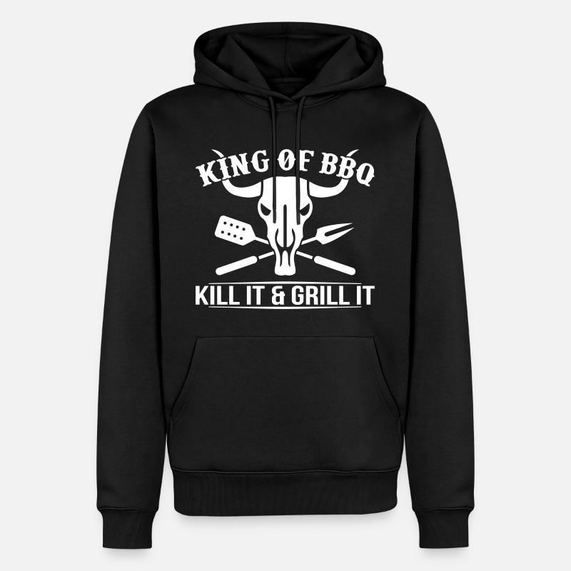 Roi de BBQ - grill - Sweat à capuche Premium bio Homme - noir