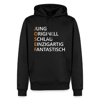 Josef Name Geschenk - Männer Premium Bio Hoodie - Schwarz - Vorne - Nico (187cm)