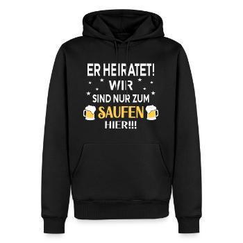 Er Heiratet Junggesellenabschied Outfit - Männer Premium Bio Hoodie - Schwarz - Vorne - Nico (187cm)