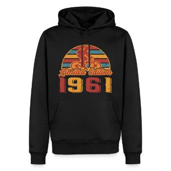 Fahrrad Bike Fahrradfahrer Geburtstag Baujahr 1961 - Männer Premium Bio Hoodie - Schwarz - Vorne - Nico (187cm)