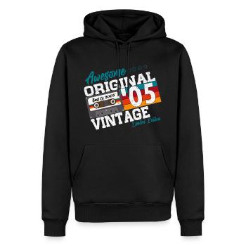 Original 2005 Vintage Cadeau d’anniversaire Rétro - Sweat à capuche Premium bio Homme - noir - Devant - Nico (187cm)