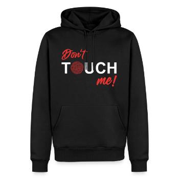 Don' t Touch me - Fingerabdruck - Männer Premium Bio Hoodie - Schwarz - Vorne - Nico (187cm)