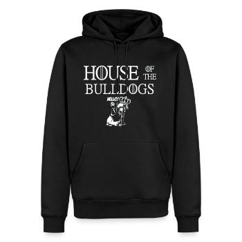 Haus der Bulldoggen - Männer Premium Bio Hoodie - Schwarz - Vorne - Nico (187cm)