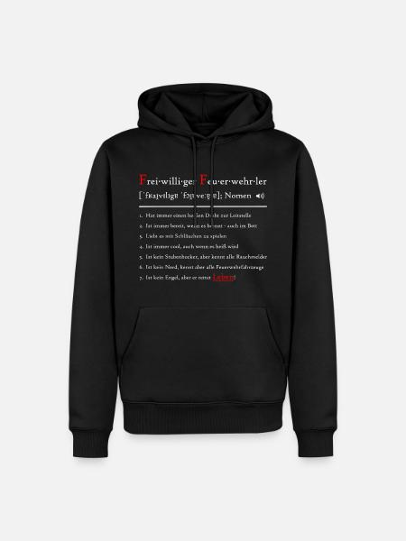 Freiwilliger Feuerwehrler Lustige Definition - Männer Premium Bio Hoodie - Schwarz