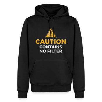 Ne contient aucun filtre - Sweat à capuche Premium bio Homme - noir - Devant - Nico (187cm)