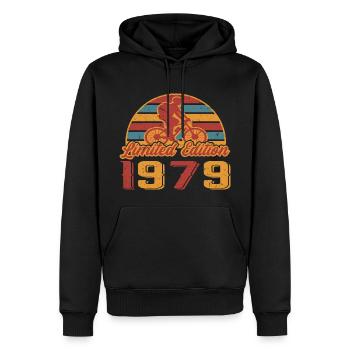 Fahrrad Mountainbike Fahrradfahrer Geburtstag 1979 - Männer Premium Bio Hoodie - Schwarz - Vorne - Nico (187cm)