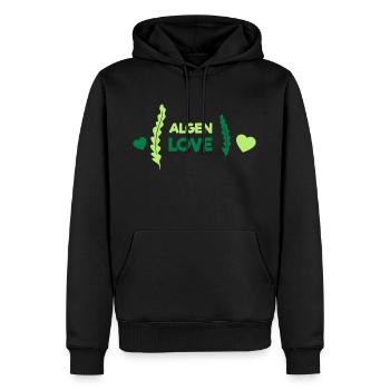 Algen Love - Männer Premium Bio Hoodie - Schwarz - Vorne - Nico (187cm)