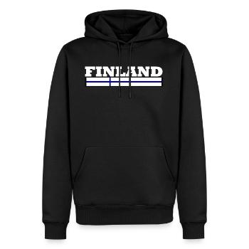 Finnland Flagge - Männer Premium Bio Hoodie - Schwarz - Vorne - Nico (187cm)