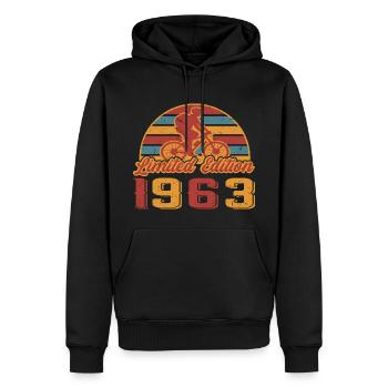 Fahrrad Mountainbike Fahrradfahrer Geburtstag 1963 - Männer Premium Bio Hoodie - Schwarz - Vorne - Nico (187cm)