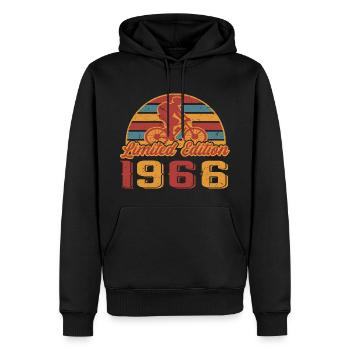Vélo de montagne Cyclisme Anniversaire 1966 - Sweat à capuche Premium bio Homme - noir - Devant - Nico (187cm)