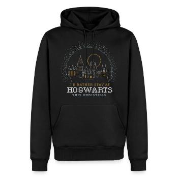 Harry Potter Hogwarts Christmas - Männer Premium Bio Hoodie - Schwarz - Vorne - Nico (187cm)
