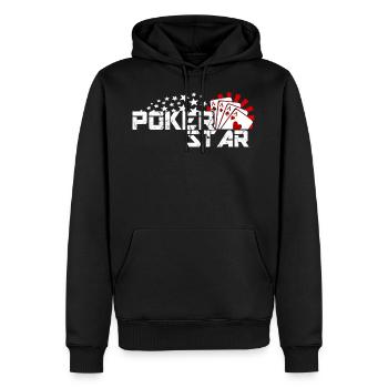 Poker Star Algae Casino gambling design gift - Men’s Premium Organic Hoodie - black - Front - Nico (187cm)