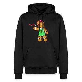 Lebkuchenfrau Partnerlook Pärchen Weihnachten - Männer Premium Bio Hoodie - Schwarz - Vorne - Nico (187cm)