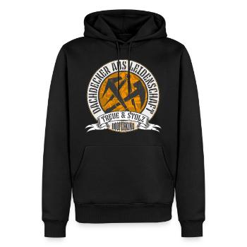 Dachdecker Shirt - Männer Premium Bio Hoodie - Schwarz - Vorne - Nico (187cm)