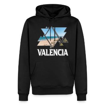 Valence Espagne Ville Skyline Vacances Amour - Sweat à capuche Premium bio Homme - noir - Devant - Nico (187cm)