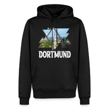 Dortmund Deutschland Stadt Skyline Heimat Liebe - Männer Premium Bio Hoodie - Schwarz - Vorne - Nico (187cm)