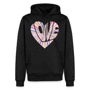 Buntes Liebesherz Cooles Geschenk für Männer Frauen & Kinder - Männer Premium Bio Hoodie - Schwarz - Vorne - Nico (187cm)