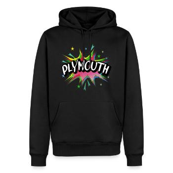 Plymouth Angleterre UK City Pop Art Comic Art - Sweat à capuche Premium bio Homme - noir - Devant - Nico (187cm)