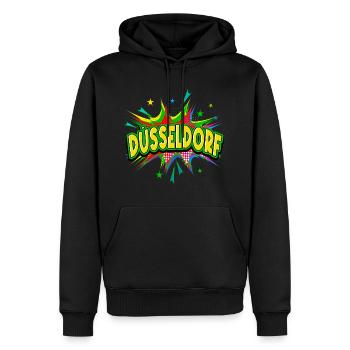 Dusseldorf Germany City Pop Art Comic Art - Men’s Premium Organic Hoodie - black - Front - Nico (187cm)
