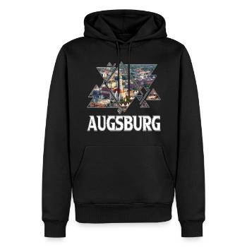 Augsbourg Allemagne Ville Skyline Home Love - Sweat à capuche Premium bio Homme - noir - Devant - Nico (187cm)