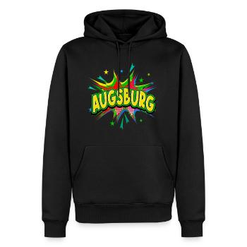Augsburg Germany City Pop Art Comic Art - Men’s Premium Organic Hoodie - black - Front - Nico (187cm)