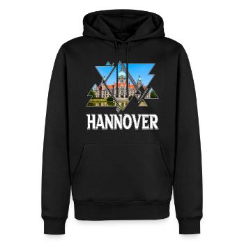 Hanovre Allemagne Ville Skyline Home Love - Sweat à capuche Premium bio Homme - noir - Devant - Nico (187cm)