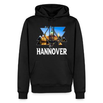 Hanovre Allemagne Ville Skyline Home Love - Sweat à capuche Premium bio Homme - noir - Devant - Nico (187cm)