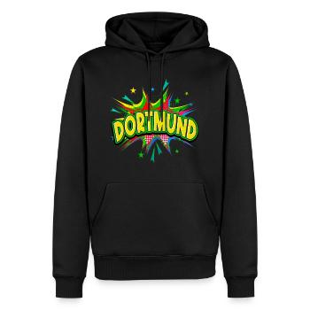 Dortmund Germany City Pop Art Comic Art - Men’s Premium Organic Hoodie - black - Front - Nico (187cm)
