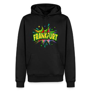 Frankfurt Germany City Pop Art Comic Art - Men’s Premium Organic Hoodie - black - Front - Nico (187cm)