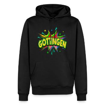 Göttingen Germany City Pop Art Comic Art - Men’s Premium Organic Hoodie - black - Front - Nico (187cm)