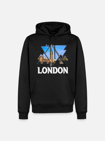 London England UK City Skyline Home Love - Men’s Premium Organic Hoodie - black