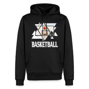 Basketball Basketballer Korb Sport Vintage Retro - Männer Premium Bio Hoodie - Schwarz - Vorne - Nico (187cm)