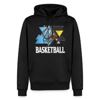 Basketball Basket Basketball Player Sport Triangle - Men’s Premium Organic Hoodie - black - Front - Nico (187cm)