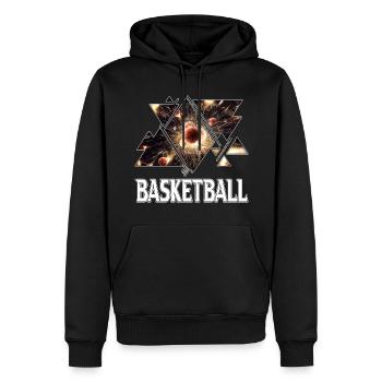 Basketball Ball Basketball Player Sport Triangle - Men’s Premium Organic Hoodie - black - Front - Nico (187cm)