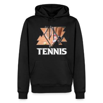 Tennis Tennis Player Player Vintage Retro Triangle - Men’s Premium Organic Hoodie - black - Front - Nico (187cm)