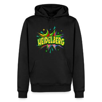 Heidelberg Deutschland Stadt Pop Art Comic Kunst - Männer Premium Bio Hoodie - Schwarz - Vorne - Nico (187cm)